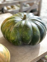 Close-up of pumpkin on table