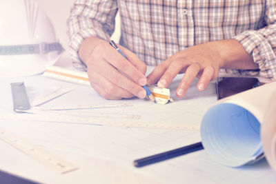 Man working on table