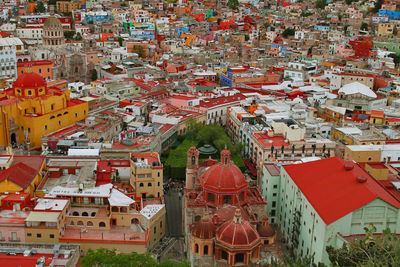 High angle view of townscape