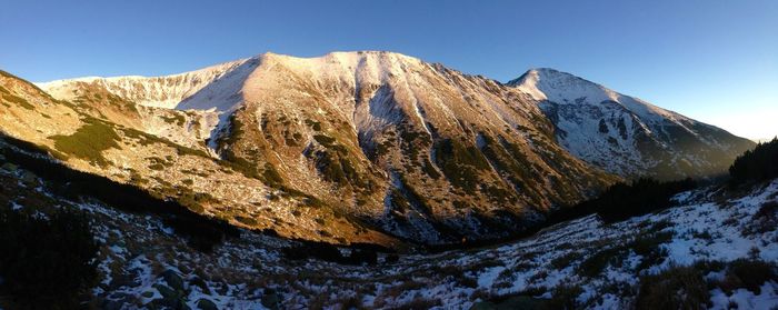 Scenic view of snowcapped mountains