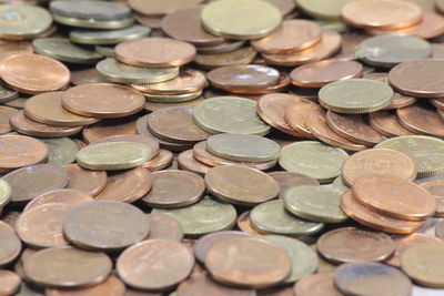 Full frame shot of coins