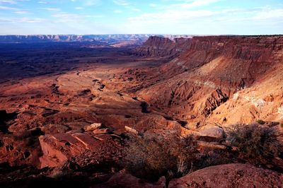 Aerial view of rock formations