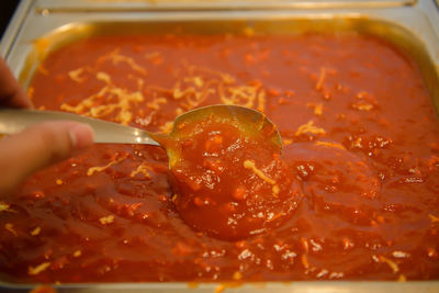 Close-up of soup in bowl