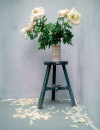 Close-up of flower vase on table