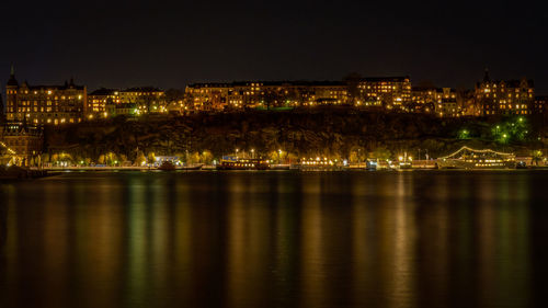 Illuminated city at night