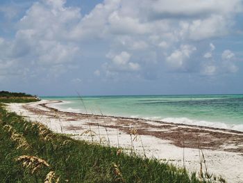 Scenic view of beach against sky