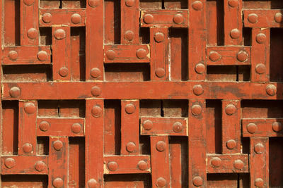 Full frame shot of rusty metal door