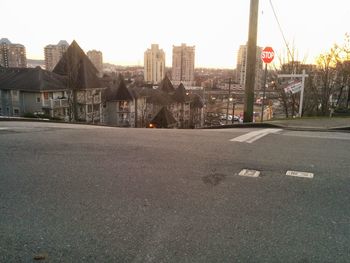 Road along buildings