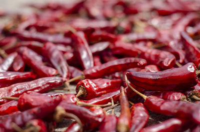 Full frame shot of red chili peppers