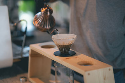 Close-up of coffee on table at cafe