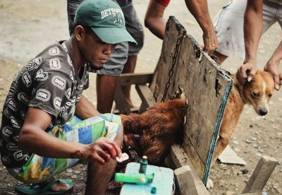 Full length of young woman lying down