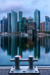 Reflection of buildings in river