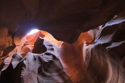 Low angle view of rock formation in cave