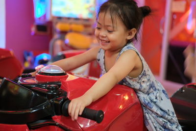 Girl driving game motorcycle