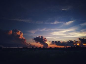 Scenic view of field against sky during sunset