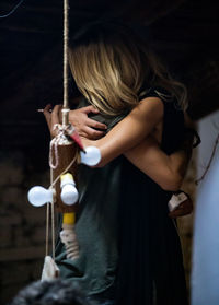 Midsection of man playing