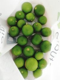 High angle view of fruits on table