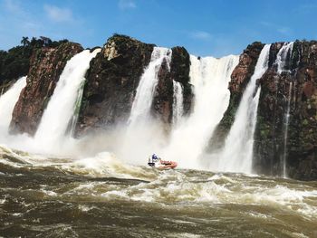 Scenic view of waterfall