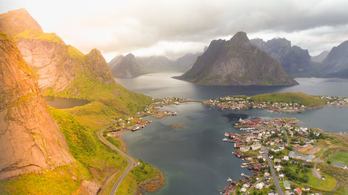 Panoramic view of sea against cloudy sky