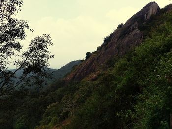 Low angle view of mountains against sky