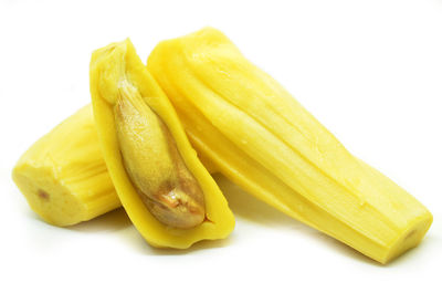 Close-up of yellow pepper against white background