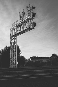 Railway signal and sky.  