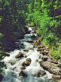 River flowing through rocks