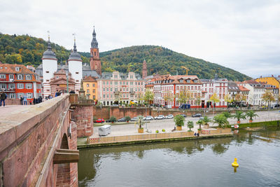 Reflection of buildings in city