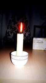 Close-up of lit candle