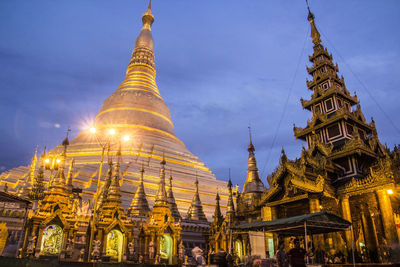 Low angle view of pagoda against sky