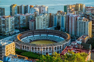 High angle view of city