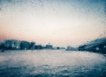 Close-up of water drops on glass