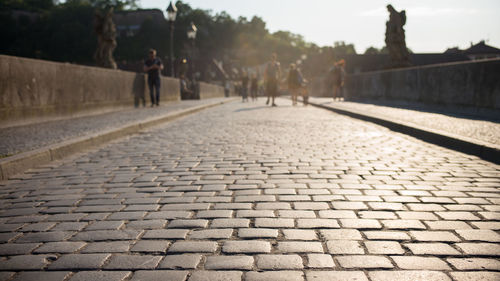 People walking on road