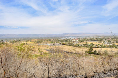 Scenic view of nakuru town against the background of lake nakuru in rift valley, kenya