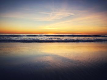 Scenic view of sea during sunset