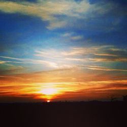 Silhouette of landscape at sunset