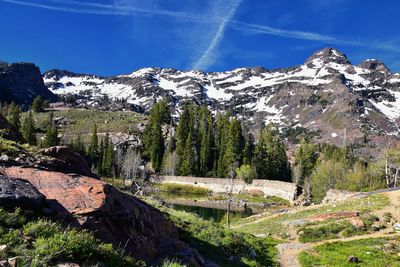 Lake blanche panorama wasatch front rocky mountains twin peaks wilderness big cottonwood canyon utah