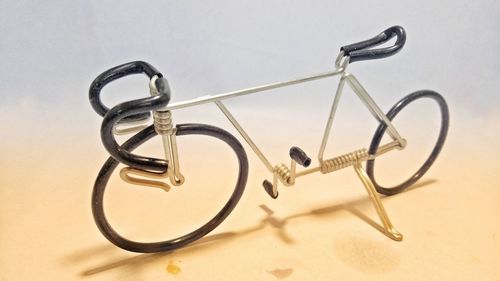 Close-up of metal on table