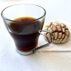 Close-up of tea cup on table