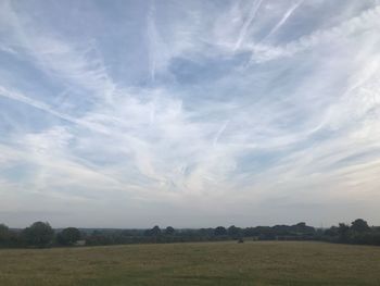 Scenic view of field against sky