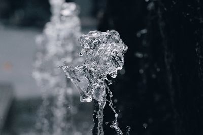 Close-up of water drops on fountain