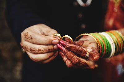 Close-up of woman hand with tattoo