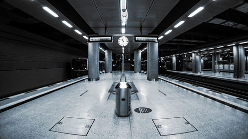 Empty railroad station platform