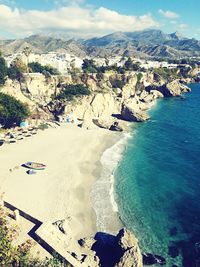 High angle view of beach against sky