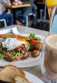 Close-up of food on table