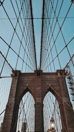 Low angle view of suspension bridge