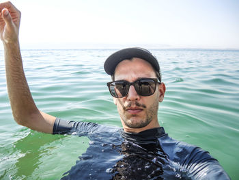 Portrait of man in sea