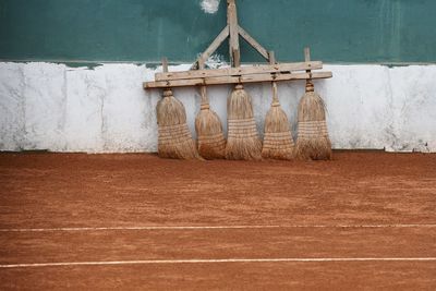 Rope hanging on wall
