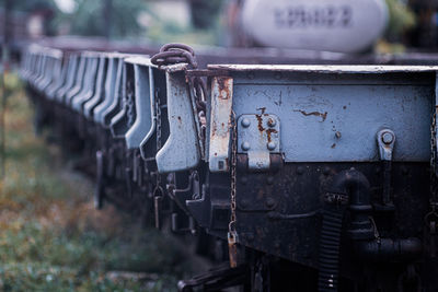 Close-up of old train