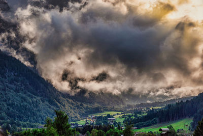 Scenic view of mountains against sky